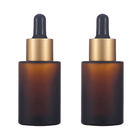 Round Amber Glass Cosmetic Serum Essential Oil Bottle 15ml 30ml 50ml