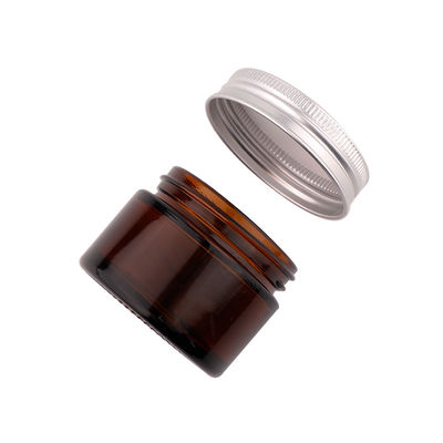 5g 10g 30g 50g 100g Clear amber glass cream jar with aluminium cap